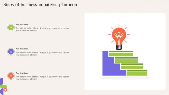 Steps Of Business Initiatives Plan Icon