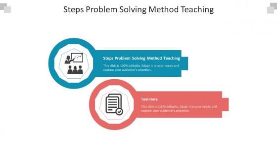 Steps problem solving method teaching ppt powerpoint presentation summary clipart cpb