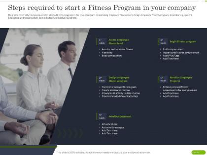 Steps required to start a fitness program in your company ppt powerpoint grid