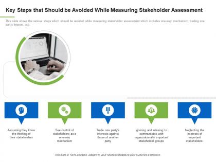 Steps should avoided while measuring understanding overview stakeholder assessment