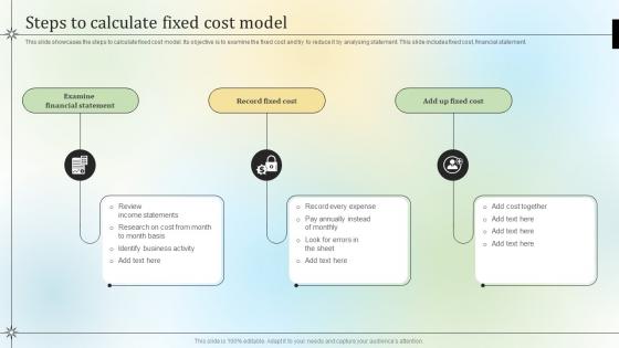 Steps To Calculate Fixed Cost Model