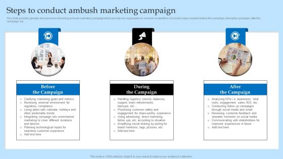 Steps To Conduct Ambush Marketing Campaign Effective Predatory Marketing Tactics MKT SS V