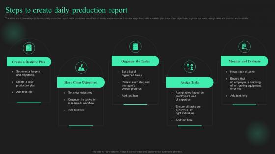 Steps To Create Daily Production Report