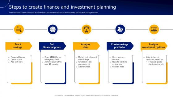 Steps To Create Finance And Investment Planning