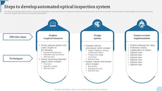 Steps To Develop Automated Optical Inspection System