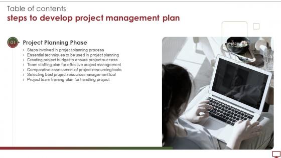 Steps To Develop Project Management Plan Table Of Contents