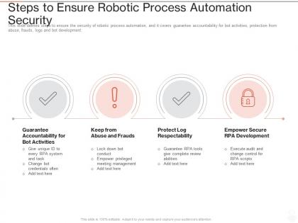 Steps to ensure robotic process automation security ppt powerpoint presentation model example