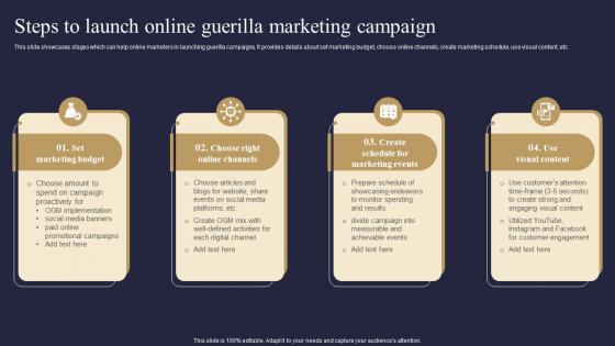 Steps To Launch Online Guerilla Marketing Campaign Viral Advertising Strategy To Increase