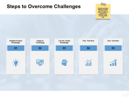 Steps to overcome challenges product ppt powerpoint presentation file master