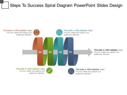 Steps to success spiral diagram powerpoint slides design