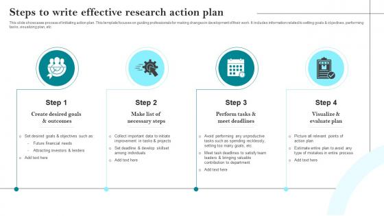 Steps To Write Effective Research Action Plan