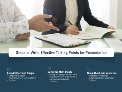 Steps to write effective talking points for presentation