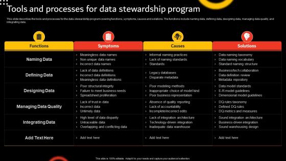 Stewardship By Function Model Tools And Processes For Data Stewardship Program