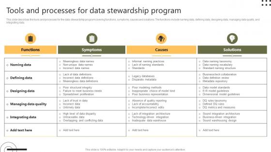 Stewardship By Systems Model Tools And Processes For Data Stewardship Program