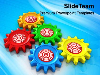 Stock gear powerpoint templates business target gearwheels ppt slides