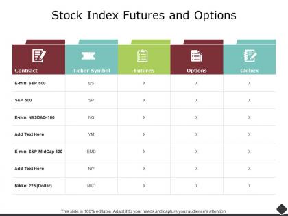 Stock index futures and options checklist ppt powerpoint presentation icon