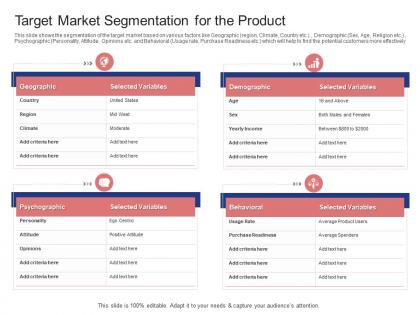 Stock market launch banking institution target market segmentation for the product ppt slide