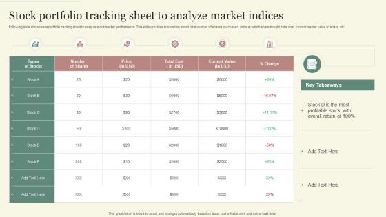 Stock Portfolio Tracking Sheet To Analyze Market Indices