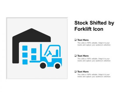 Stock shifted by forklift icon