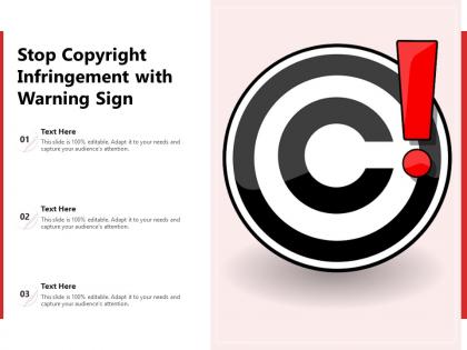 Stop copyright infringement with warning sign