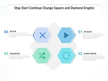 Stop start continue change square and diamond graphic