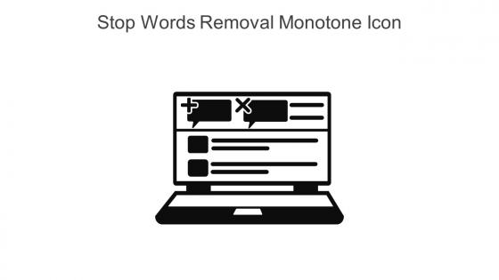 Stop Words Removal Monotone Icon In Powerpoint Pptx Png And Editable Eps Format