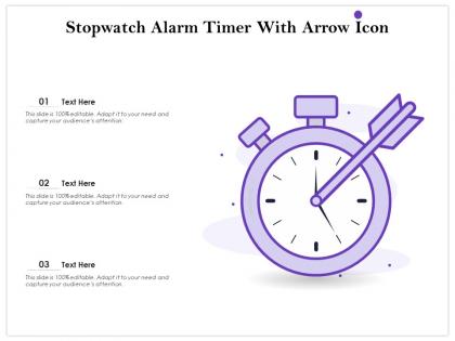 Stopwatch alarm timer with arrow icon