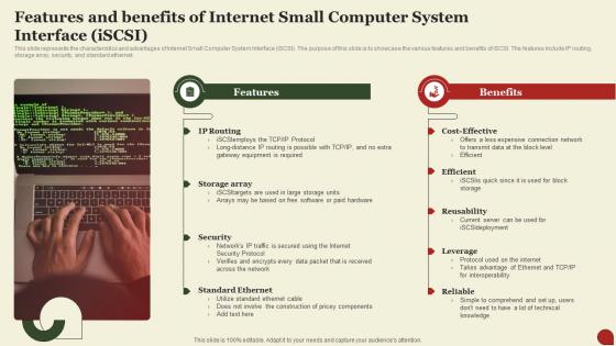 Storage Area Network San Features And Benefits Of Internet Small Computer System Interface Iscsi