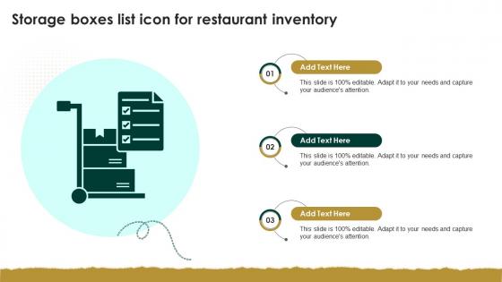 Storage Boxes List Icon For Restaurant Inventory
