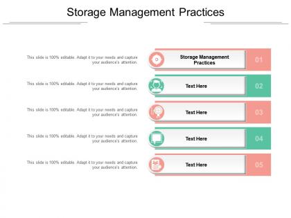 Storage management practices ppt powerpoint presentation file deck cpb