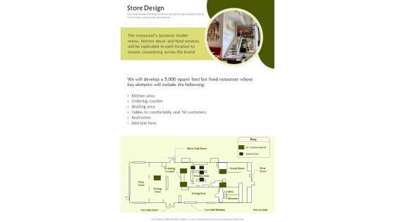 Store Design Hotel Franchise Proposal One Pager Sample Example Document