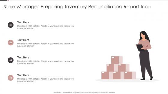 Store Manager Preparing Inventory Reconciliation Report Icon