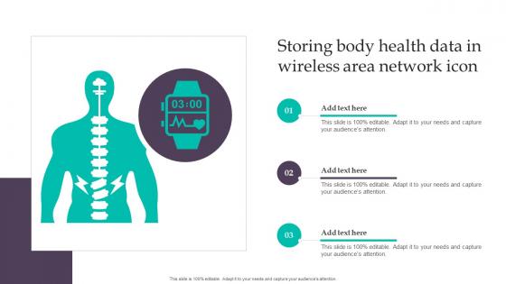 Storing Body Health Data In Wireless Area Network Icon
