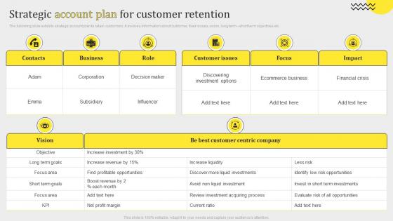 Strategic Account Plan For Customer Retention