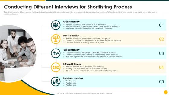 Strategic Action Plan Conducting Different Interviews For Shortlisting Process