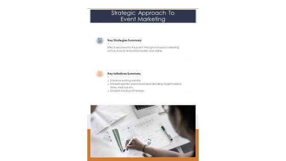 Strategic Approach To Event Marketing One Pager Sample Example Document