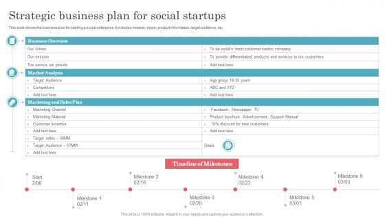 Strategic Business Plan For Social Startups