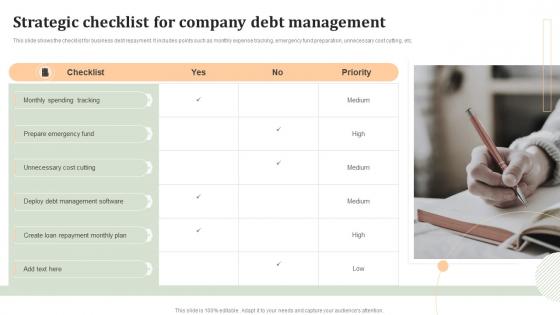 Strategic Checklist For Company Debt Management