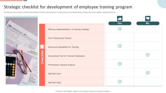 Strategic Checklist For Development Of Employee Training Program