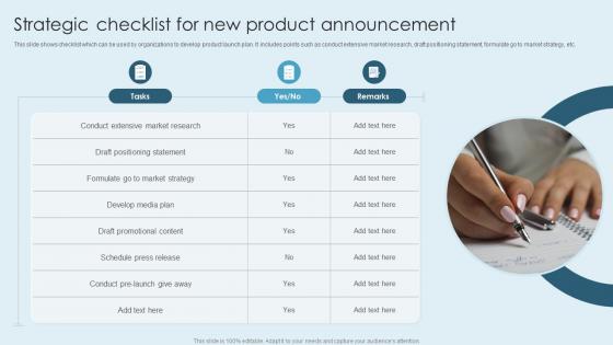 Strategic Checklist For New Product Announcement