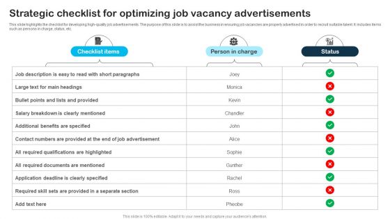 Strategic Checklist For Optimizing Job Vacancy Advertisements