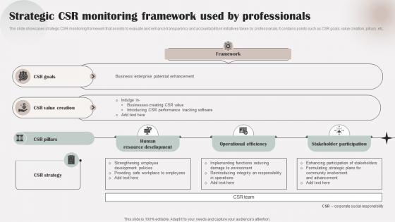 Strategic CSR Monitoring Framework Used By Professionals