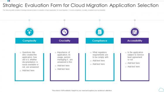Strategic Evaluation Form For Cloud Migration Application Selection
