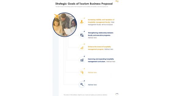 Strategic Goals Of Tourism Business Proposal One Pager Sample Example Document
