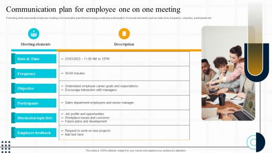 Strategic Guide For Effective Communication Plan For Employee One On One Meeting