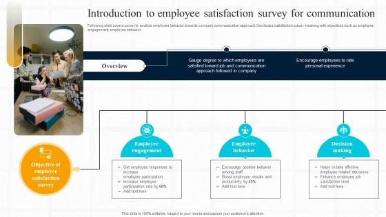 Strategic Guide For Effective Introduction To Employee Satisfaction Survey For Communication