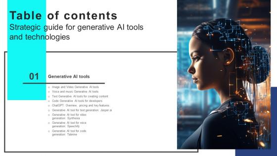Strategic Guide For Generative AI Tools And Technologies For Table Of Content AI SS V