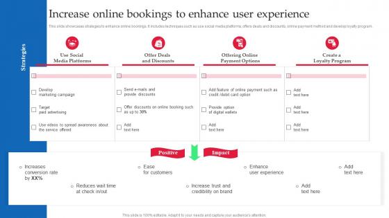 Strategic Guide Of Tourism Marketing Increase Online Bookings To Enhance User Experience MKT SS V