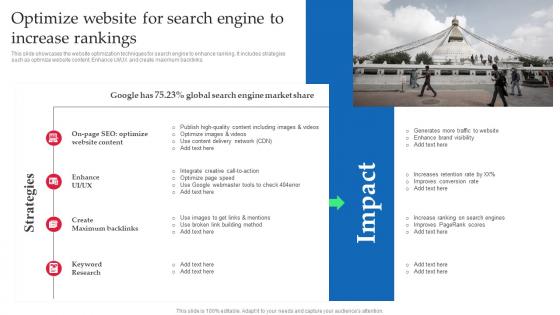 Strategic Guide Of Tourism Marketing Optimize Website For Search Engine To Increase Rankings MKT SS V