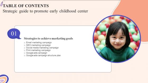 Strategic Guide To Promote Early Childhood Center Table Of Contents Strategy SS V